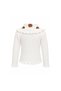 Girls Floral Embroidery Ruffle Collar Buttoned Blouse & Corduroy Skirt Set - 4
