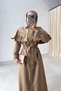 Cape Detail Trench Dress - Camel - 3