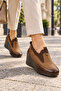 Women's Genuine Leather Wedge Heel Beige Orthopedic Casual Shoes Vs211522 - 3