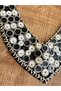 32X10 cm Leather Beaded Collar Applique - 3