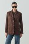 Acı Kahve Regular Fit Süet Blazer - 5