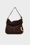 Genuine Suede Shoulder Bag - Brown