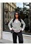 Women's Pink Zippered Striped Polo Collar Premium Knitwear Sweater - 3