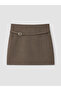 Alita City Lcw Vision Brown Patterned Mini Women's Skirt with a Difference