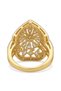Gold Plated Cushion Marquise Halo Cluster Cocktail Ring for Women - 3
