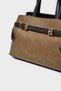 Double Color Belt-Detail Hand and Shoulder Bag - Mink - 4