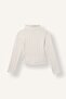 Fitted Large Collar Zipper Detail Ribbed Camisole Long Sleeve Basic T-Shirt Girl Child I8373A826Au - 2