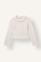 Fitted Large Collar Zipper Detail Ribbed Camisole Long Sleeve Basic T-Shirt Girl Child I8373A826Au