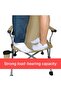 High Back Folding Camping Chair Portable Outdoor Chair with Armrests Cup Holder Storage Pocket Beige - 2