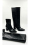 Women's Black Detachable Leggings Pointed Toe Thick Heeled Zippered Boots - 4