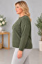 Women's Water Drop Stone Embroidered Crew Neck Comfortable Fit Knitwear Sweater C27051-Khaki - 7