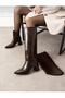 Women's Leggings Detailed Pointed Toe 7 cm Heel Zippered Boots