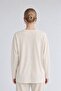Relaxed Fit Patterned Thin Sweatshirt Beige - 4
