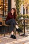 Emilia Black Suede Women's Daily Wear Slippers with Embroidery, Thick Sole, Fur Inside, Back Strap, and Velcro Detail. - 7