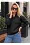Women's Half Zipper High Neck Slim Knit Tri̇ko Sweater Kpln - 2