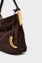 Genuine Suede Shoulder Bag - Brown - 4
