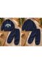 Boys' London Printed Navy Blue Zippered Sweatshirt Jogger Sweatpants 2-Piece Set - 3