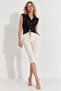 Black Sleeveless Shirt with Stone Padded Tie Detail and Collar Design Women's Blouse - 5