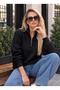 Women's Half Zipper High Neck Slim Knit Tri̇ko Sweater Kpln - 3