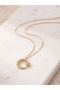Gold Color Zircon Stone Moon Star Necklace - 2