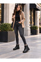 Chiara Black Rustic Women's Fur Lined Smart Lace-Up Zippered Comfortable Mother's Shoes Boots - 7