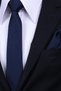 Hand Made 6 cm Textured Pattern Navy Blue Color Handkerchief Tie - 2