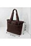 Brown Fluffy Fabric Zippered Hand and Shoulder Bag - 3