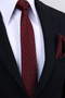Hand Made 6 cm Geometric Pattern Burgundy Color Handkerchief Tie - 3