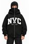 Children's 3 Thread Yarn Lettering Printed Zippered Hoodie – Hooded Sweatshirt with Pockets