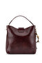 Women's Faux Leather Burgundy Shoulder Bag - 3