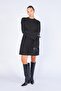 Women's Black H20 Crew Neck Padded Shoulder Dress - 2