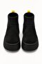 Elena Black Suede Stretch Women's Daily Ankle Winter Boots with Fur Inside and Thick Soles - 2