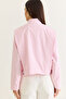 Women's Pink Stand Collar Metal Button Detailed Lined Short Trench Coat 2815 60286458 - 7