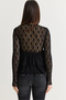 Women's Black V-Neck Flounce Lined Lace Blouse 569 60286495 - 7