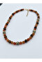 Carnelian Natural Stone Necklace - Tiger's Eye and Dalmatian Jasper Beaded |   Terracotta - 2