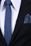 Hand Made 6 cm Small Pattern Blue-White Color Handkerchief Tie - 2