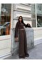 Women's Brown Spanish Sleeve Blouse Pants Bottom Top Set - 5