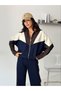 Women's Color-Blocked Zip-Up Sweatshirt and Wide-Leg Pants Two-Piece Set - 4