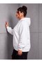 Women's Oversize Hooded Sweatshirt White Hoodie - 3