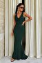 Women's strappy degaje neck long sandy dress - 3