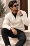 Men's Half-Zip High-Neck Slim Fit Knit Sweater Kpln - 2