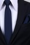 Hand Made 6 cm Textured Pattern Navy Blue Color Handkerchief Tie