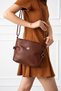 Women's Tan Soft Leather Daily Crossbody Bag – 3-Compartment Zippered Lined Convenient Women's Bag - 3