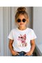 Mother-Daughter Balloon Gum-Eyed Cat Printed Crew Neck White-Black T-Shirt/T-Shirt (the Price Is for One Piece.) - 3