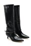 Women's Marci Short Heeled Buckle Boots - Black-Patent Leather