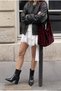 Women's Black Crocodile Patterned Pointed Toe Zippered Heeled Boots - 5