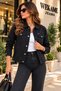 Women's Jean Denim Standard Fit Pocketed Buttoned Denim Jacket - 5