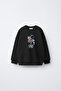 Astro Bot Printed Oversize 3 Thread Non-Threaded Long Sleeve Unisex Kids Sweatshirt