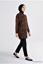Leopard Patterned Knitwear Tunic Bitter Brown - 3