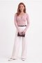 Women's Light Pink Snap-Closure U-Neck Camisole with Finger-Loop Detail, Ribbed Stretchy Lycra Blouse Bod - 2